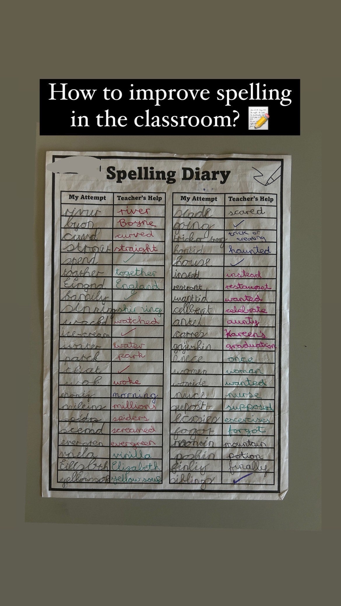 Spelling Diary