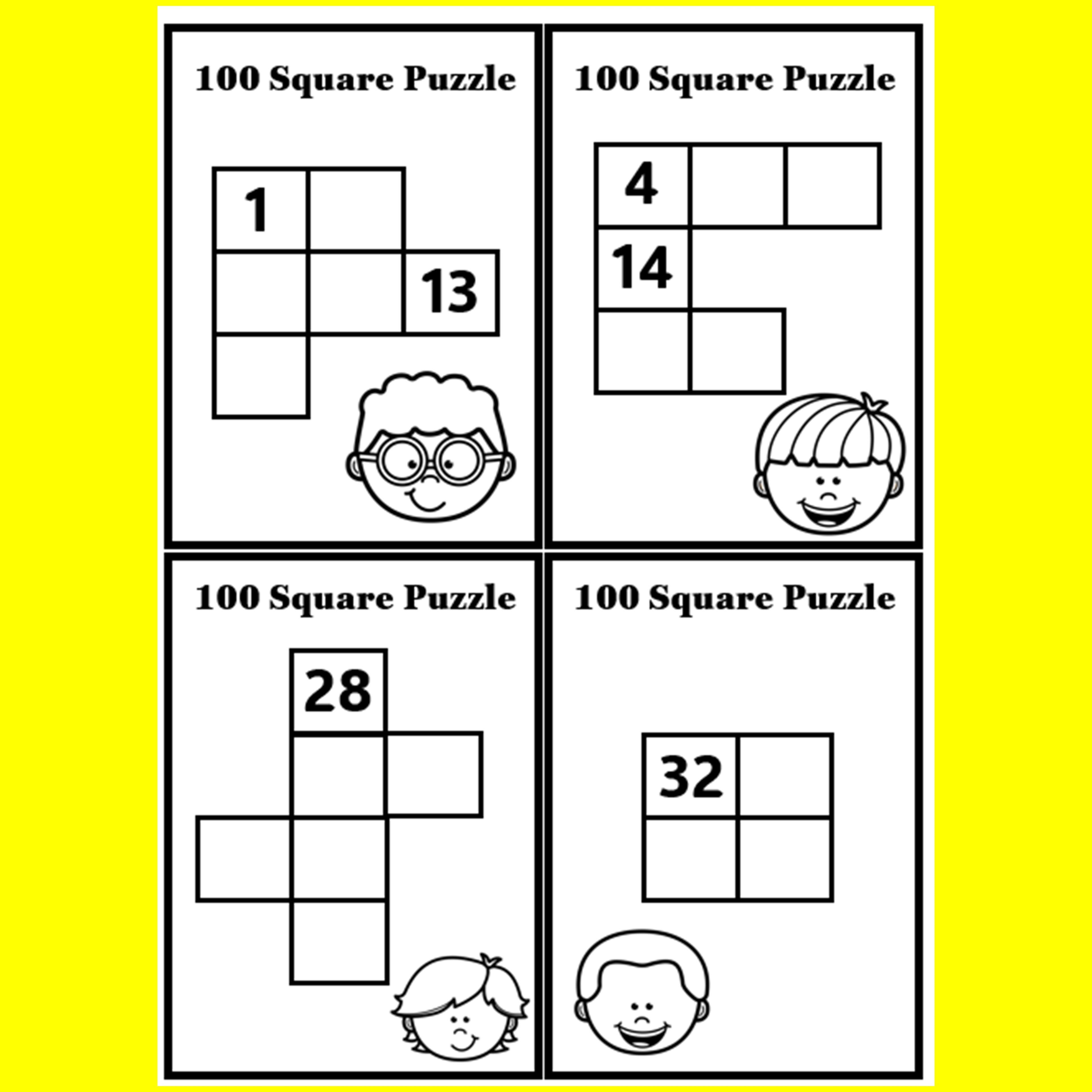 100-Square Puzzles