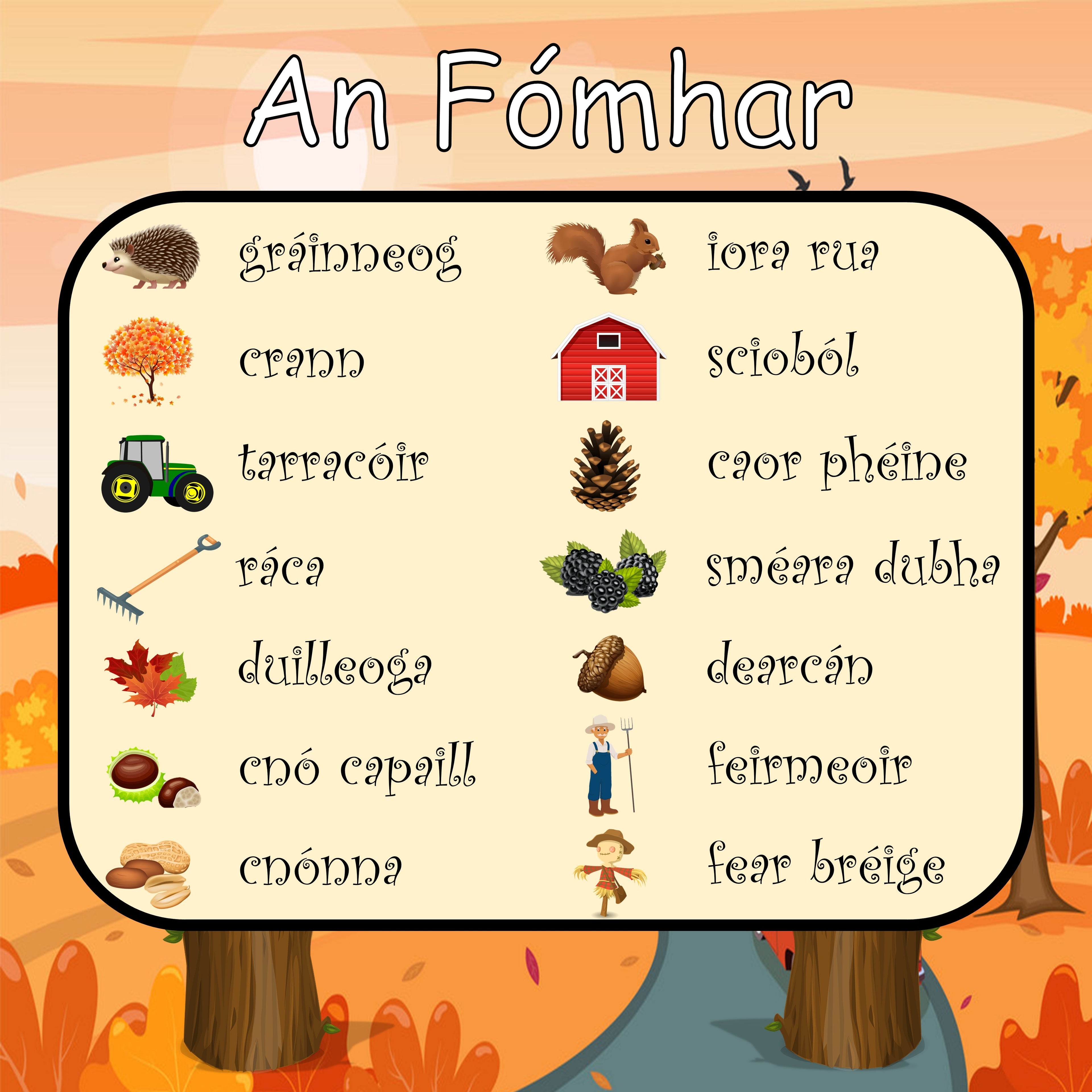 An Fómhar - Word Bank