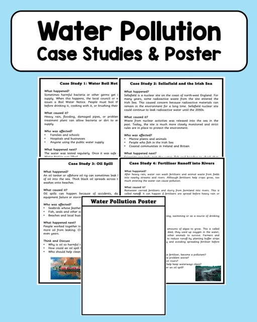 Water Pollution - Case Studies and Poster