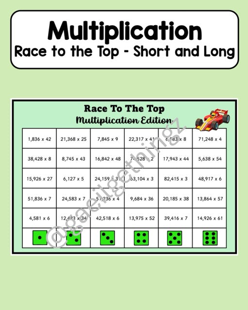 Multiplication - Race to the Top: Short and Long