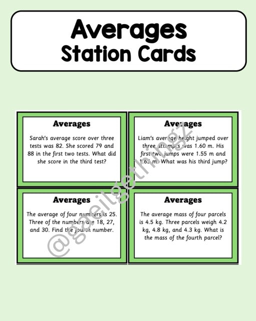Averages - Station/Small Group Cards