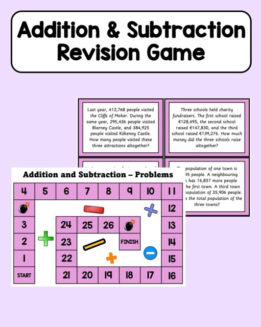 Addition and Subtraction - Word problem - Boardgame