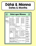 Dátaí agus Míonna - Dates and Months