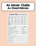 Aimsir Chaite - Worksheet