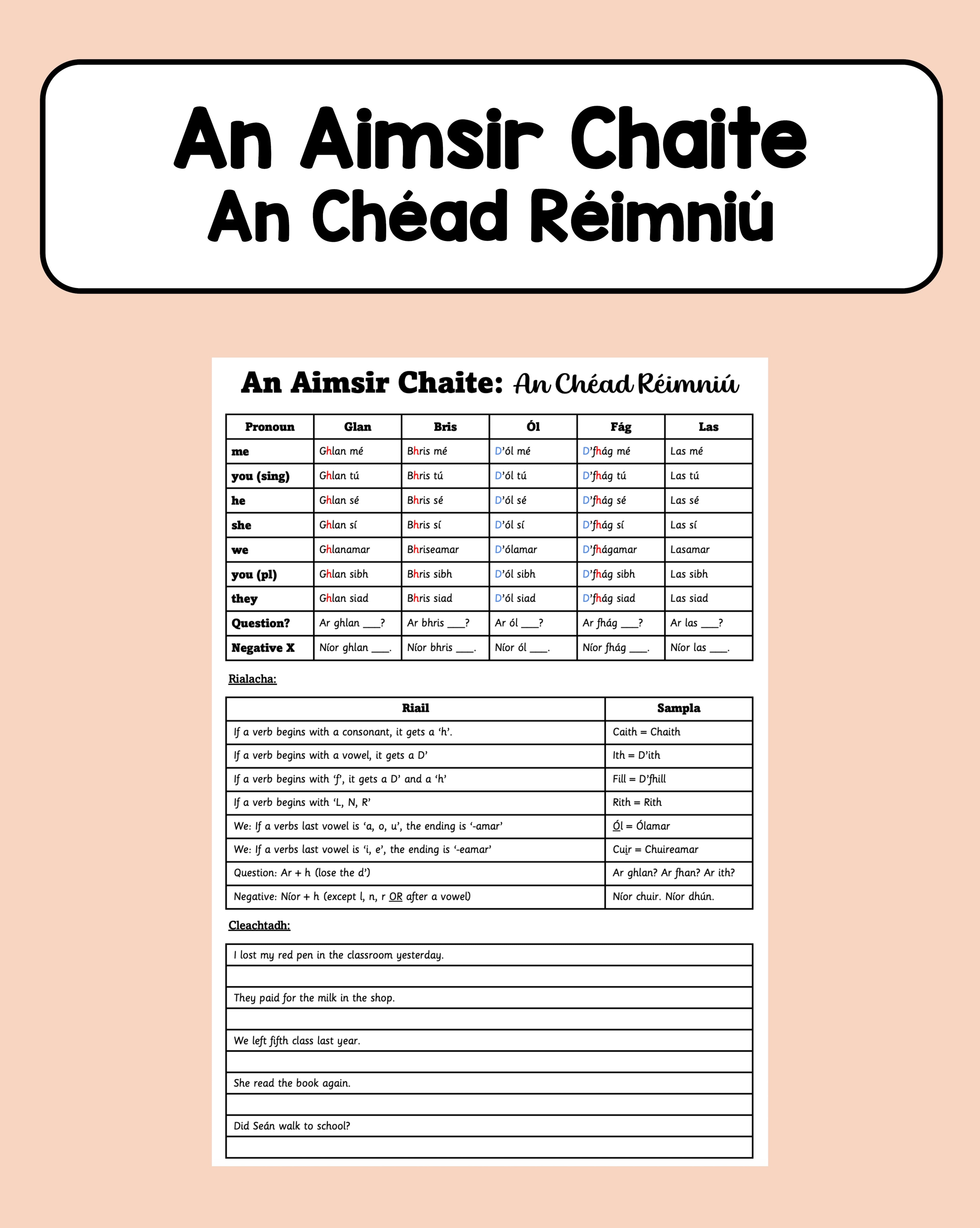 Aimsir Chaite - Worksheet