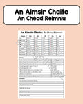 Aimsir Chaite - An Chéad Réimniú Worksheet