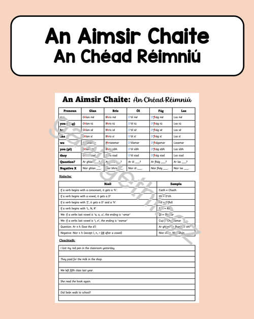 Aimsir Chaite - An Chéad Réimniú Worksheet