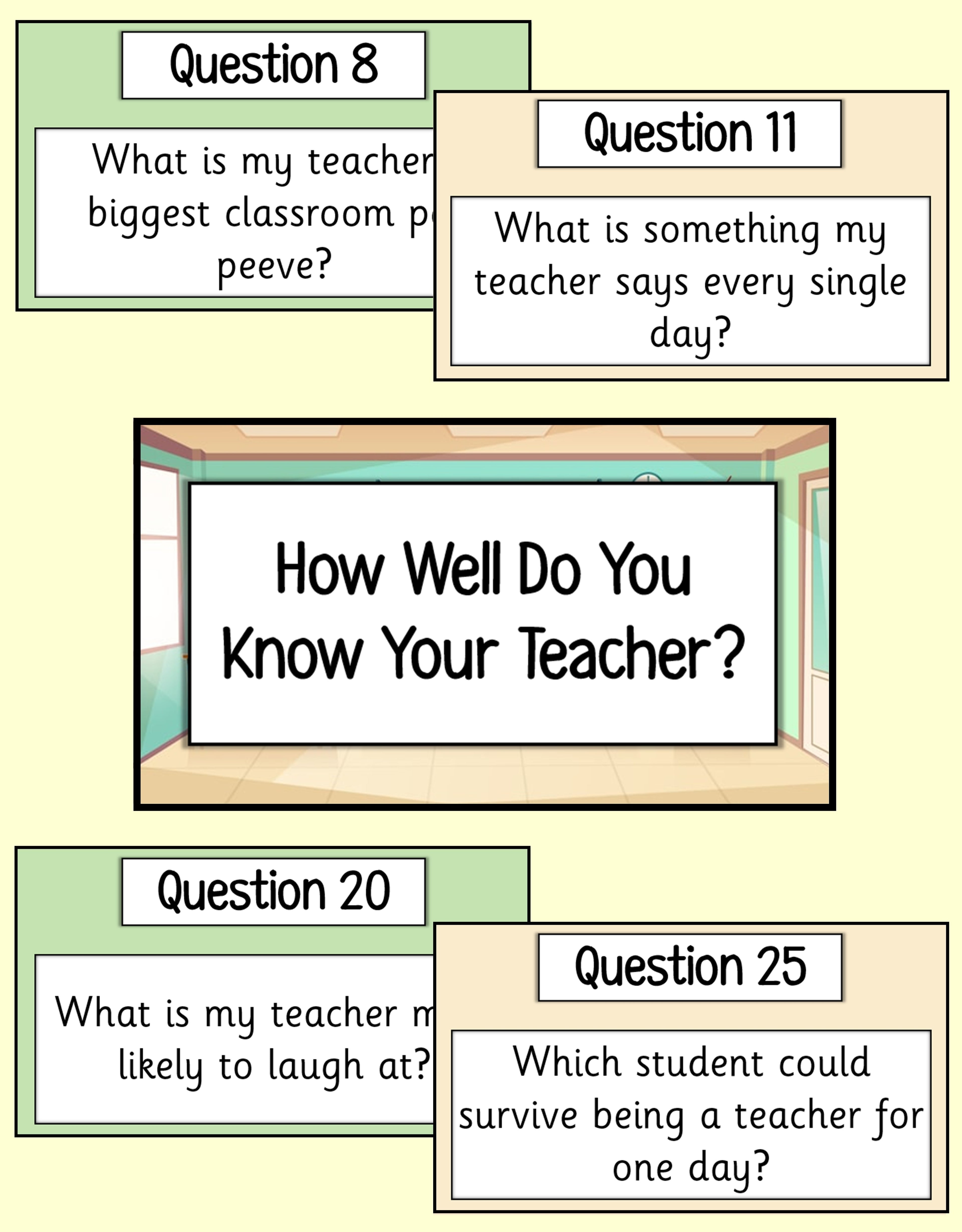 How Well Do You Know Your Teacher - Quiz