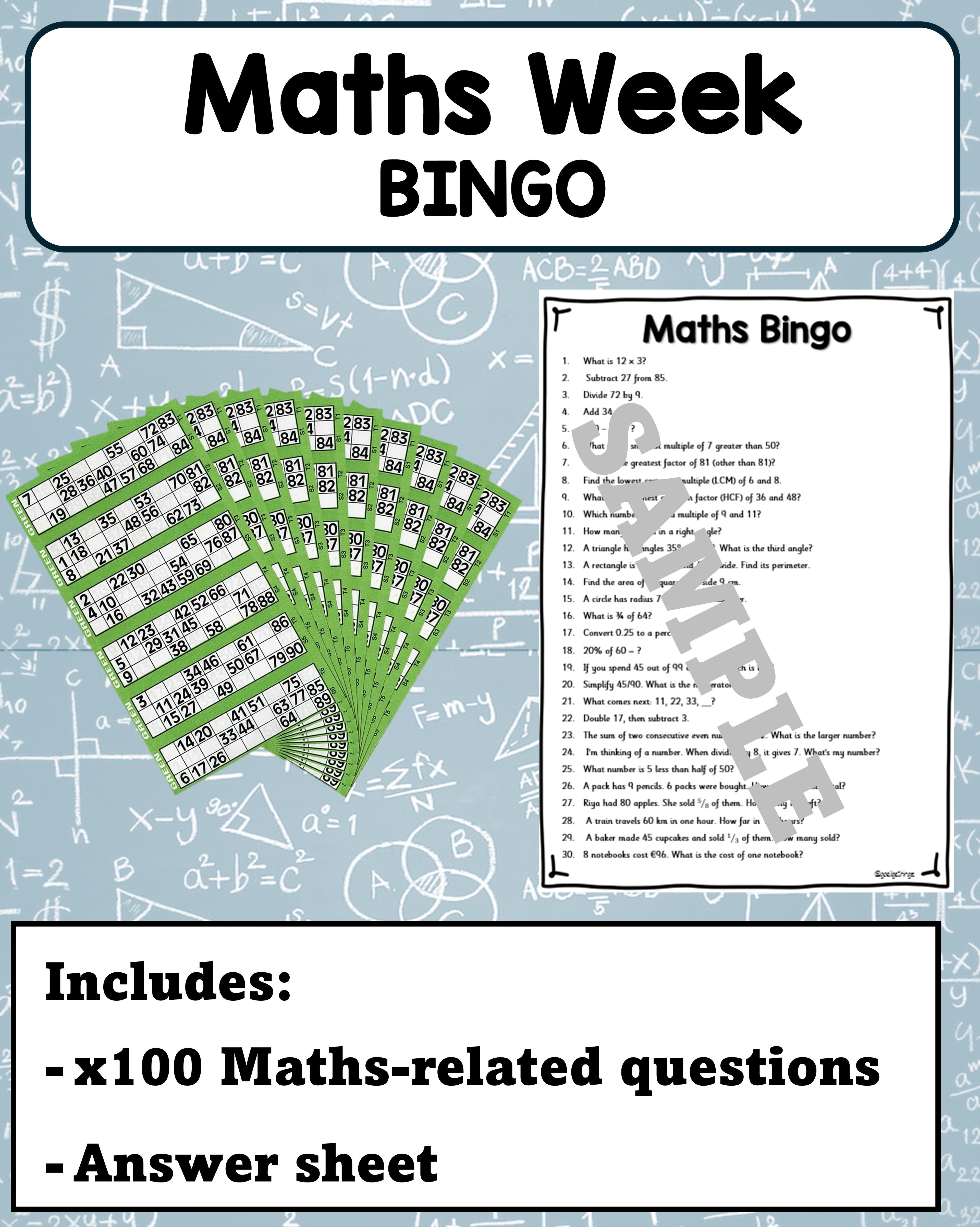 BINGO - Maths Week