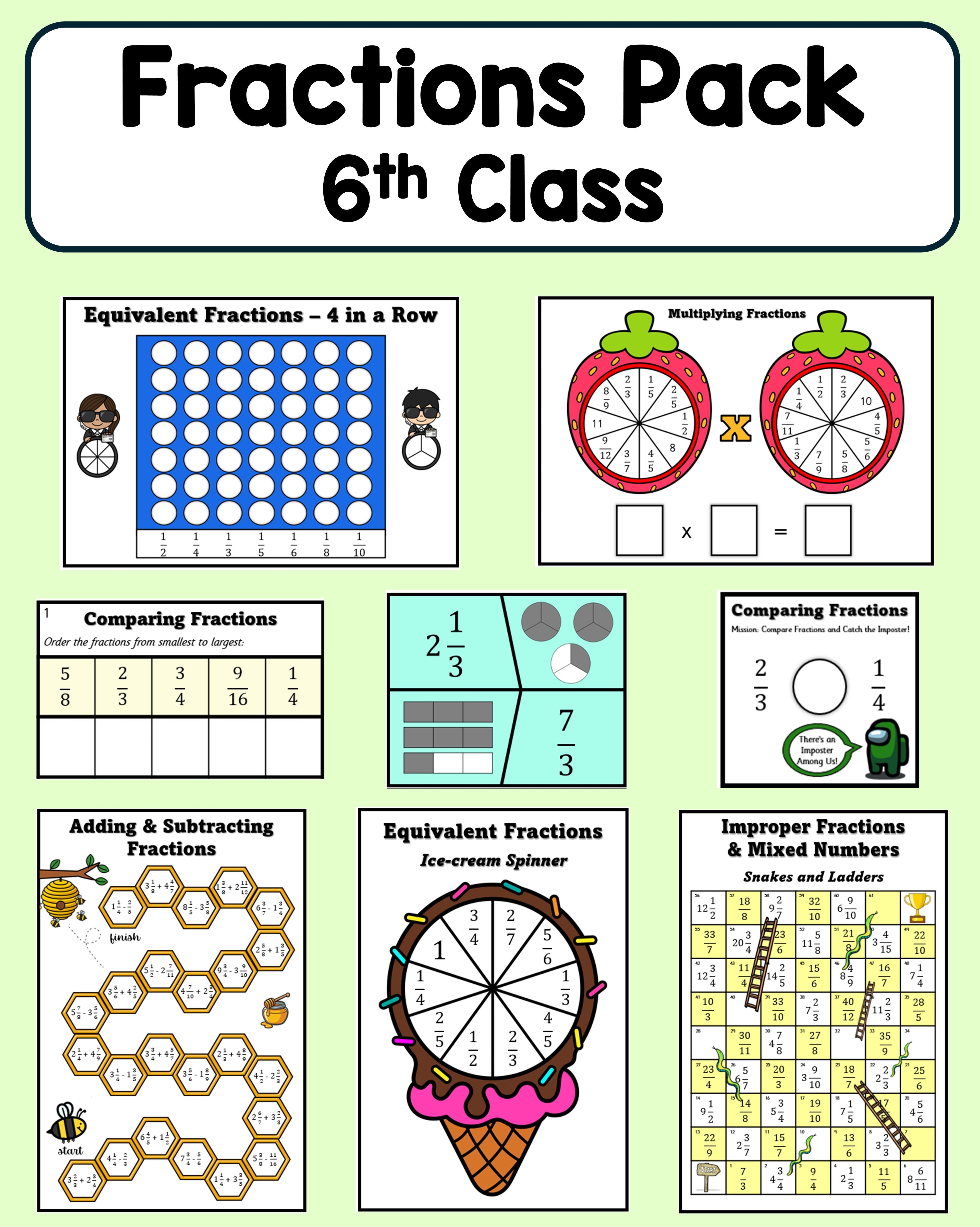 Fractions Pack - 6th Class