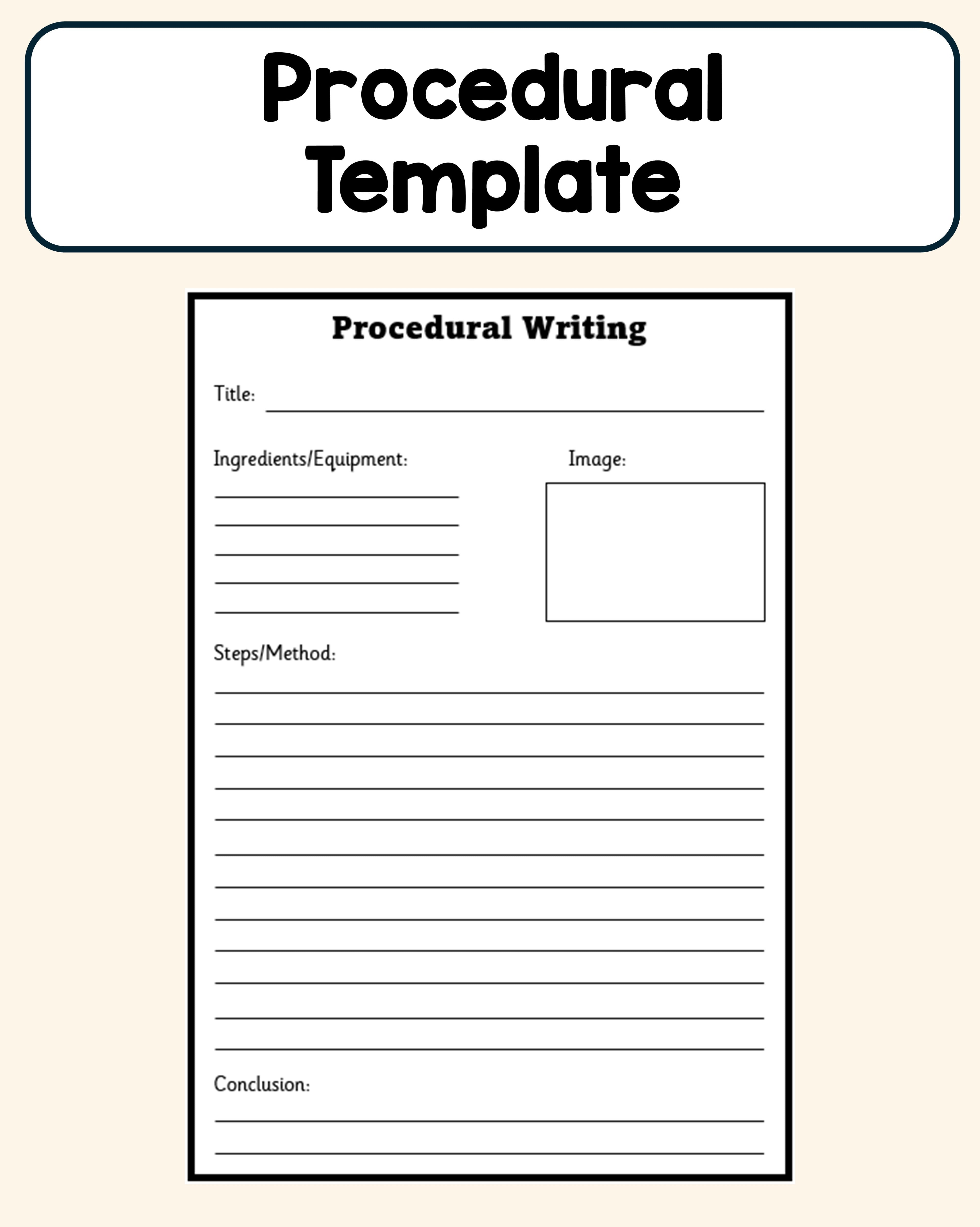 Procedural Writing - Plan Template