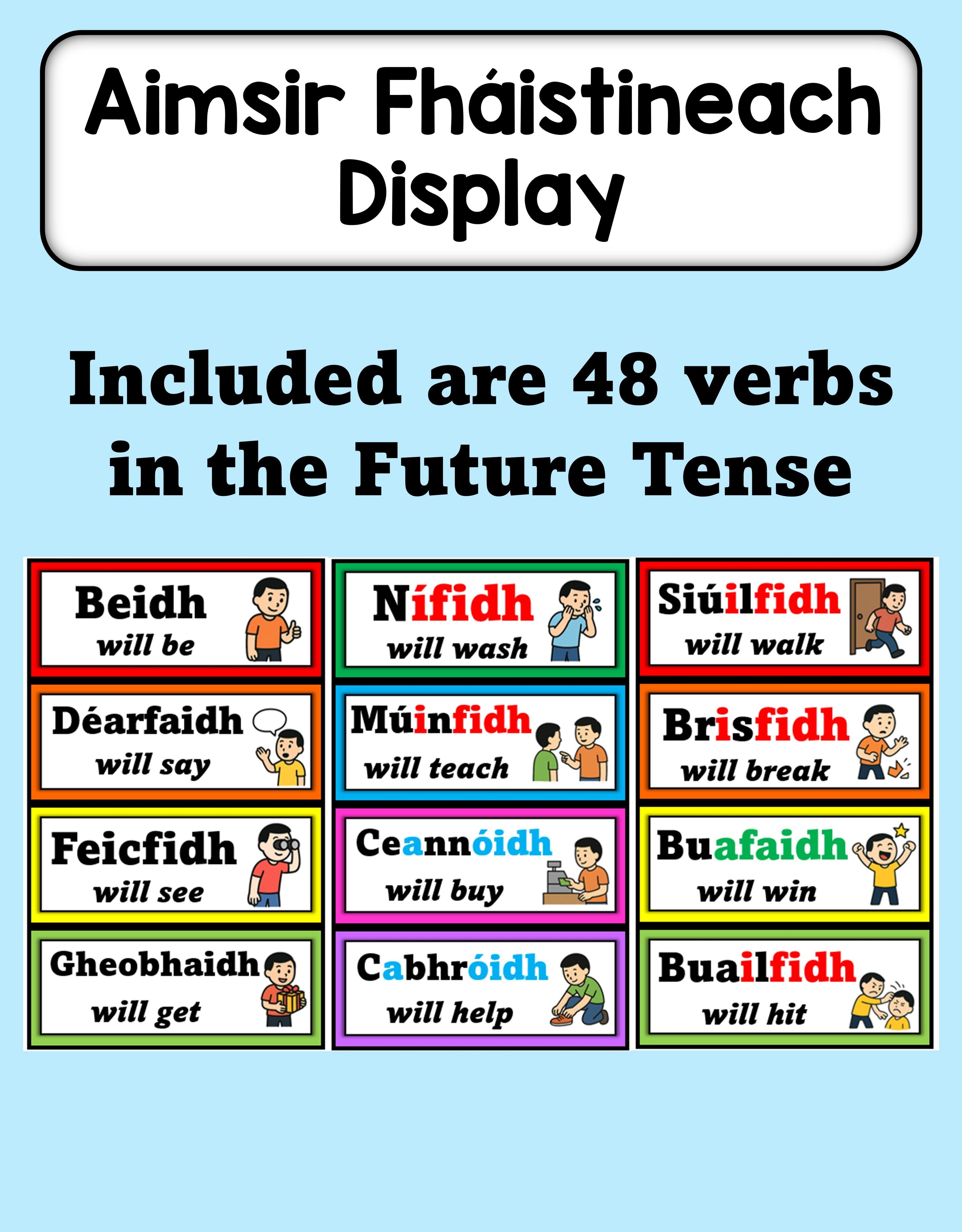 Aimsir Fháistineach - Display (Verbs)