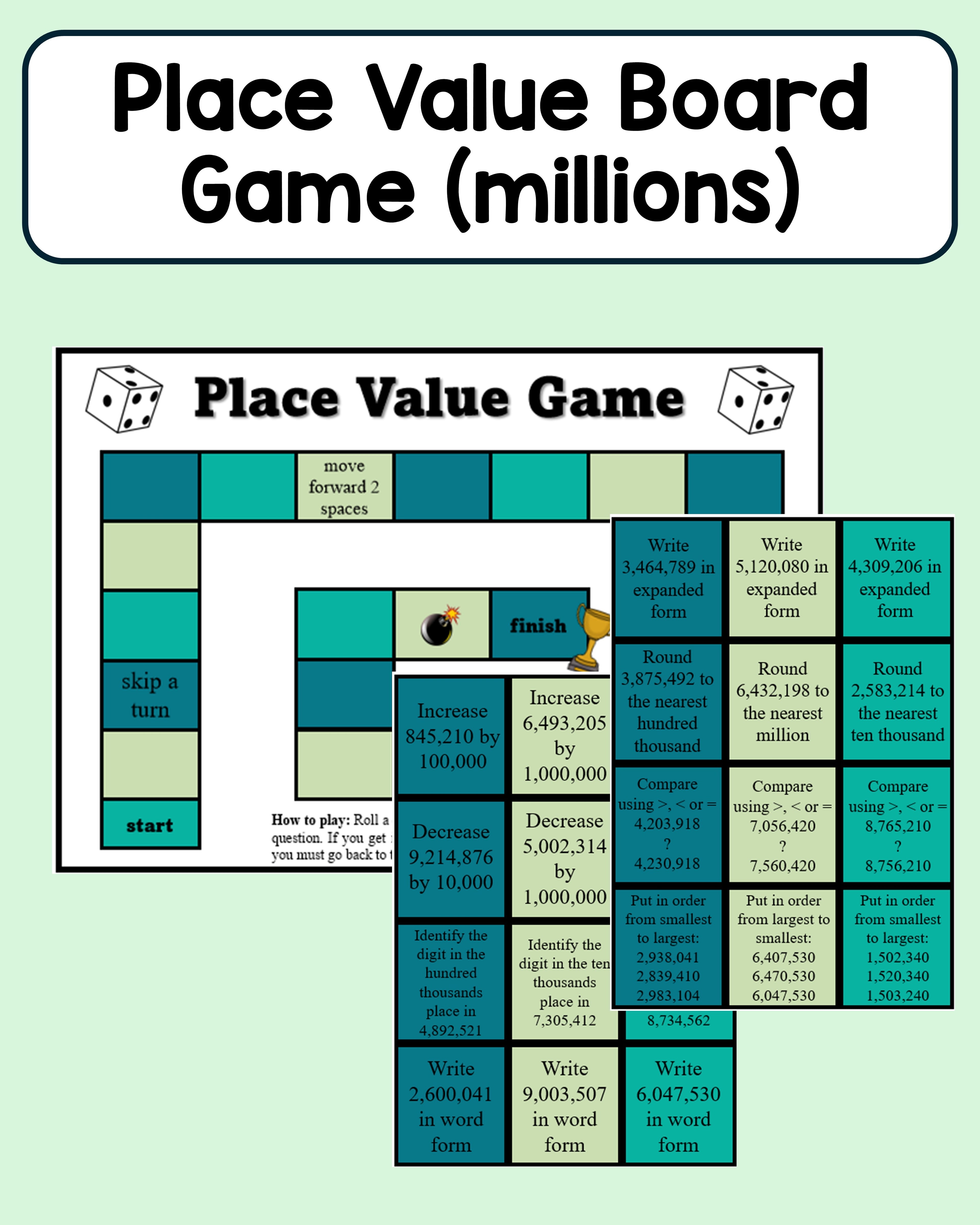 Place Value (Board Game - Millions)