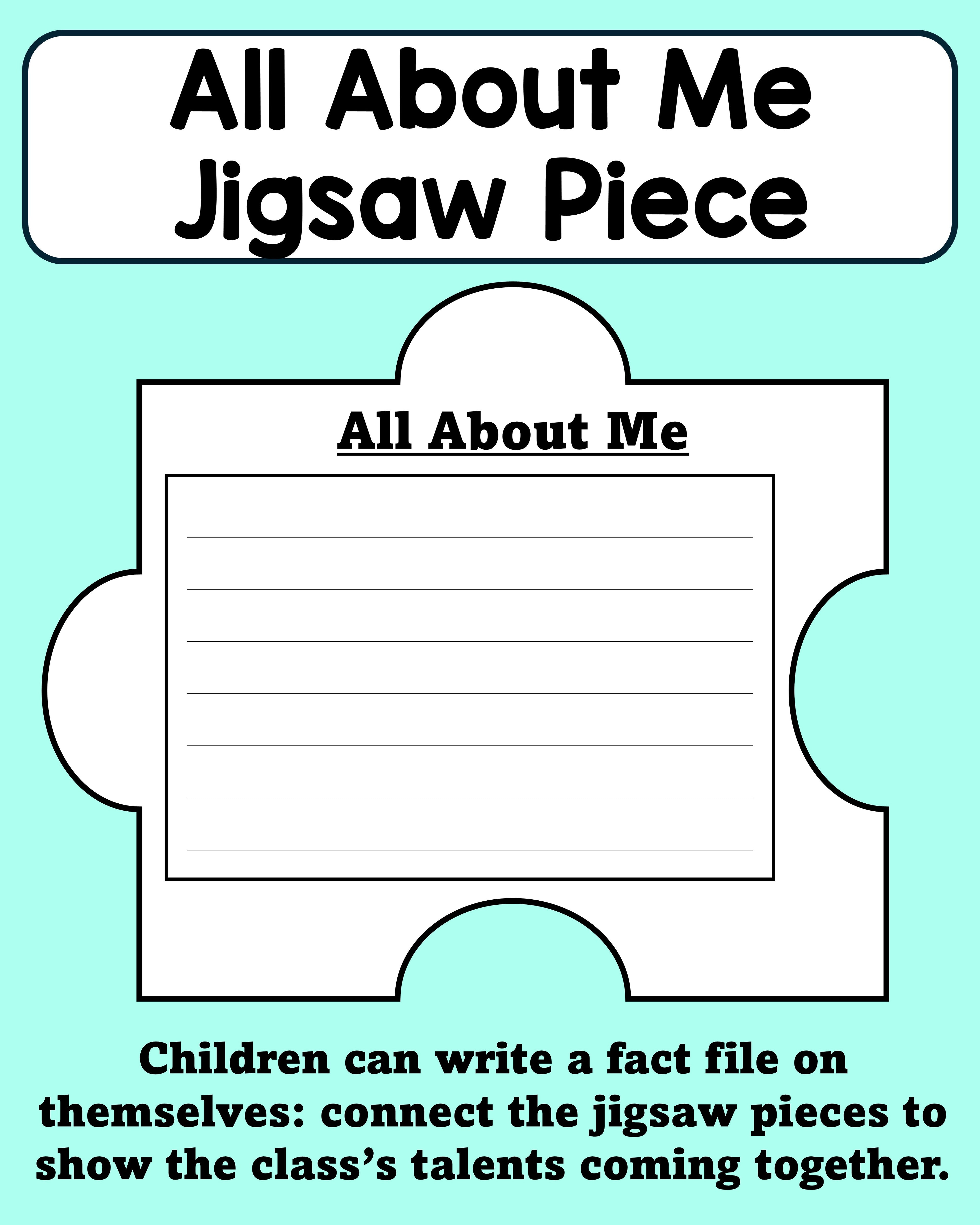 All About Me - Jigsaw Piece