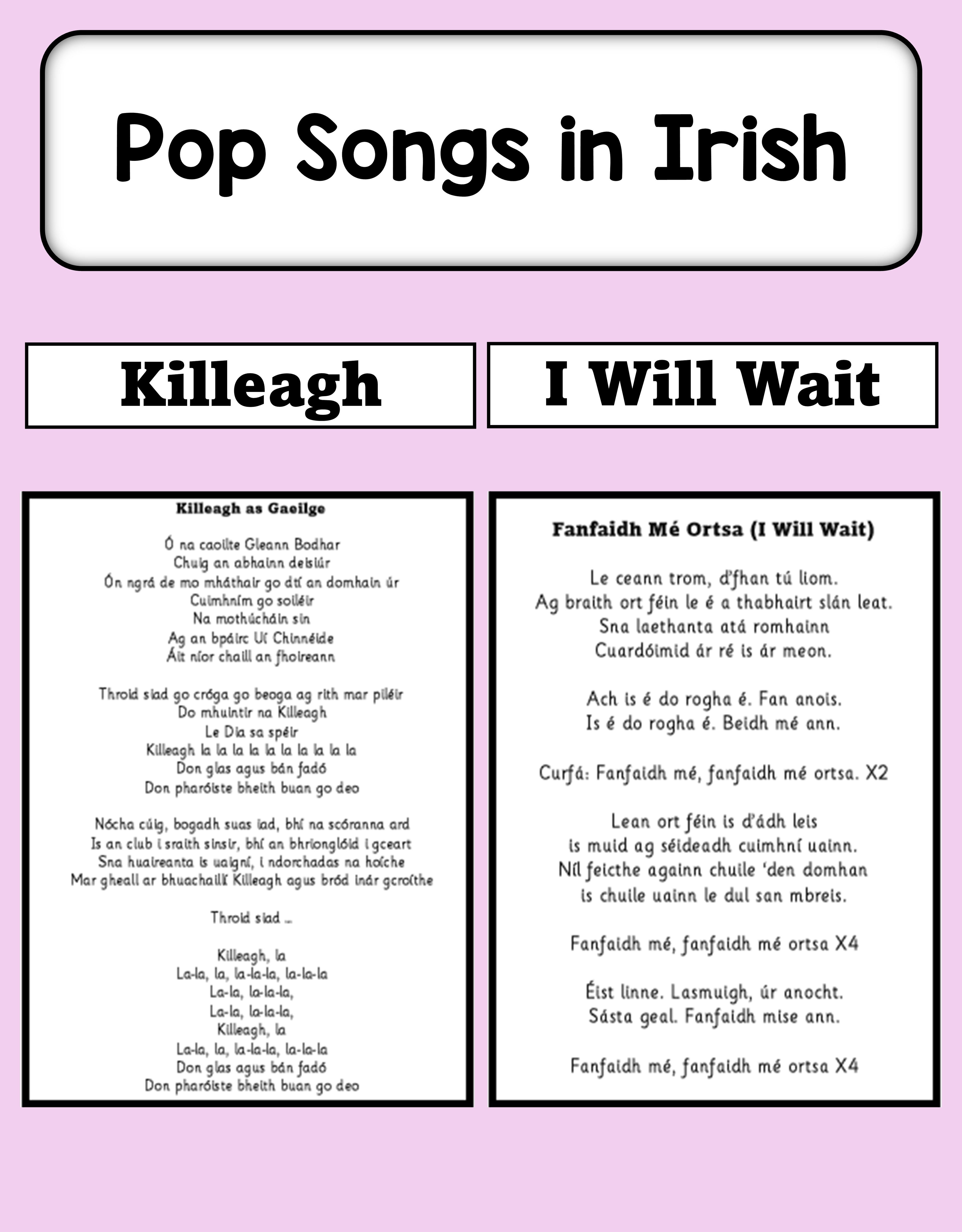 Pop Songs in Irish