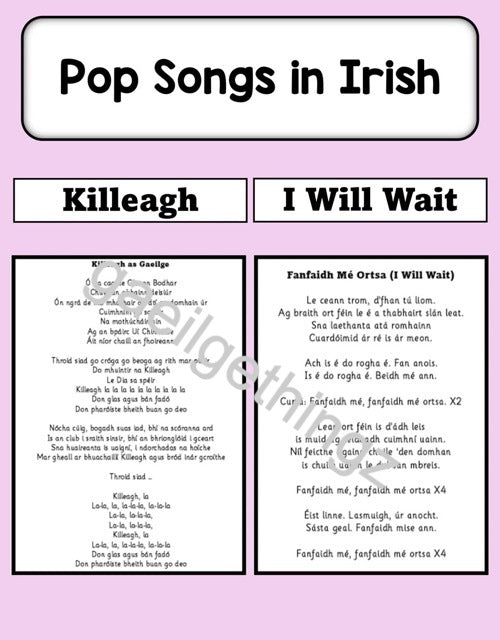 Pop Songs in Irish