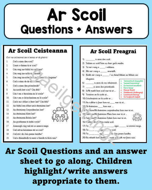Ar Scoil - Questions/Answers