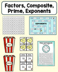 Number Theory - Composite, Prime, Factors, Exponents, Hundred Square