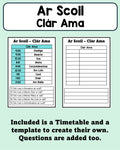 Ar Scoil - Clár Ama (Timetable)