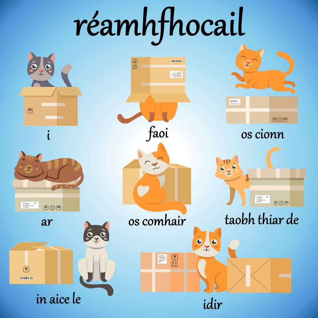 Réamhfhocail (prepositions) posters
