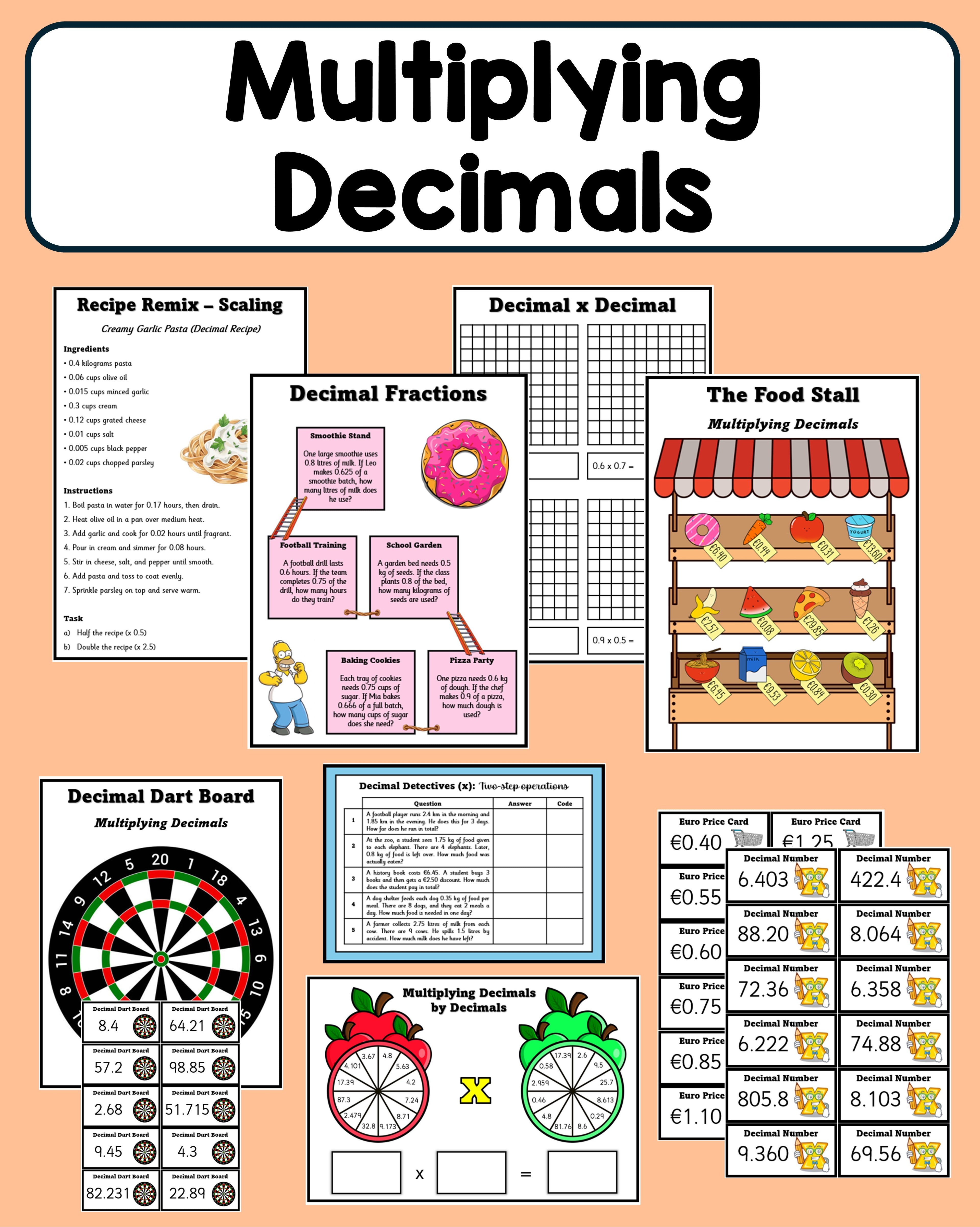Multiplying Decimals Pack