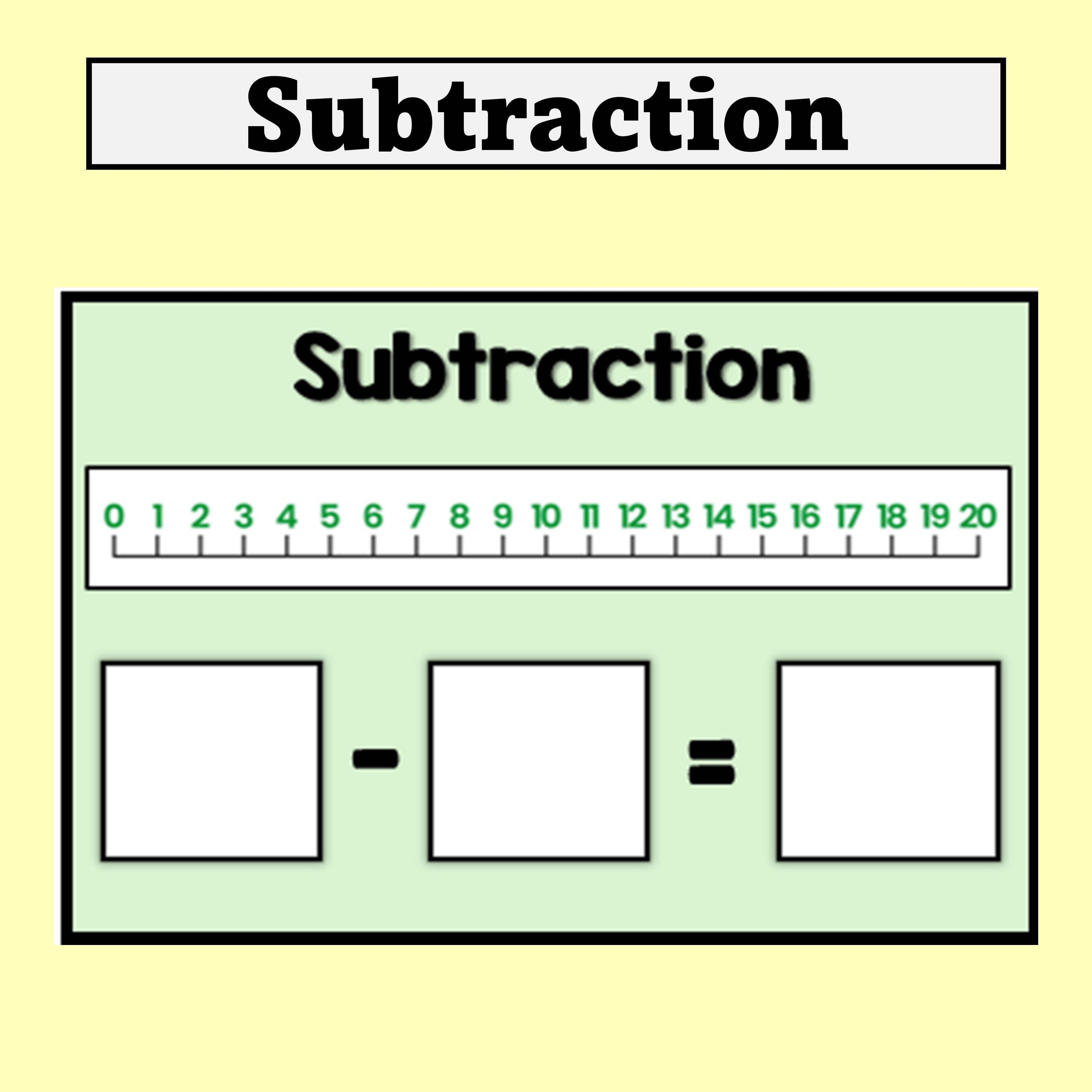 Subtraction Activity Card