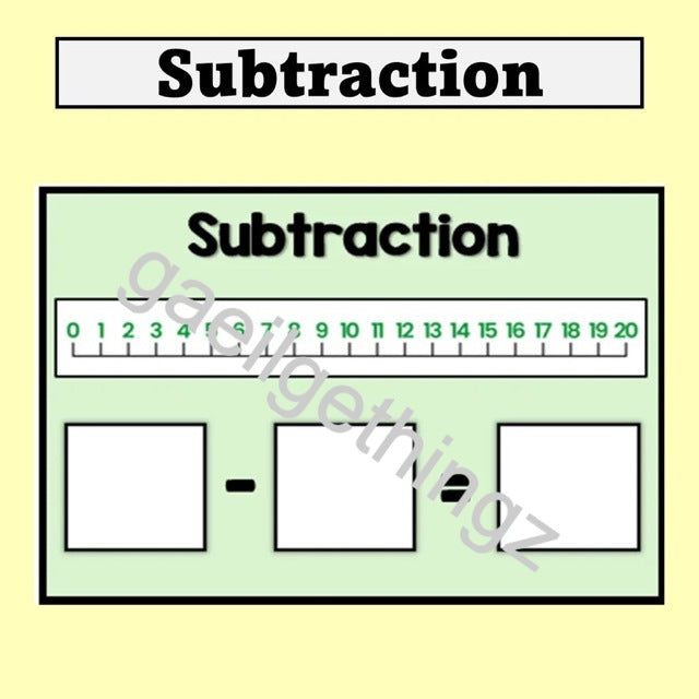 Subtraction Activity Card