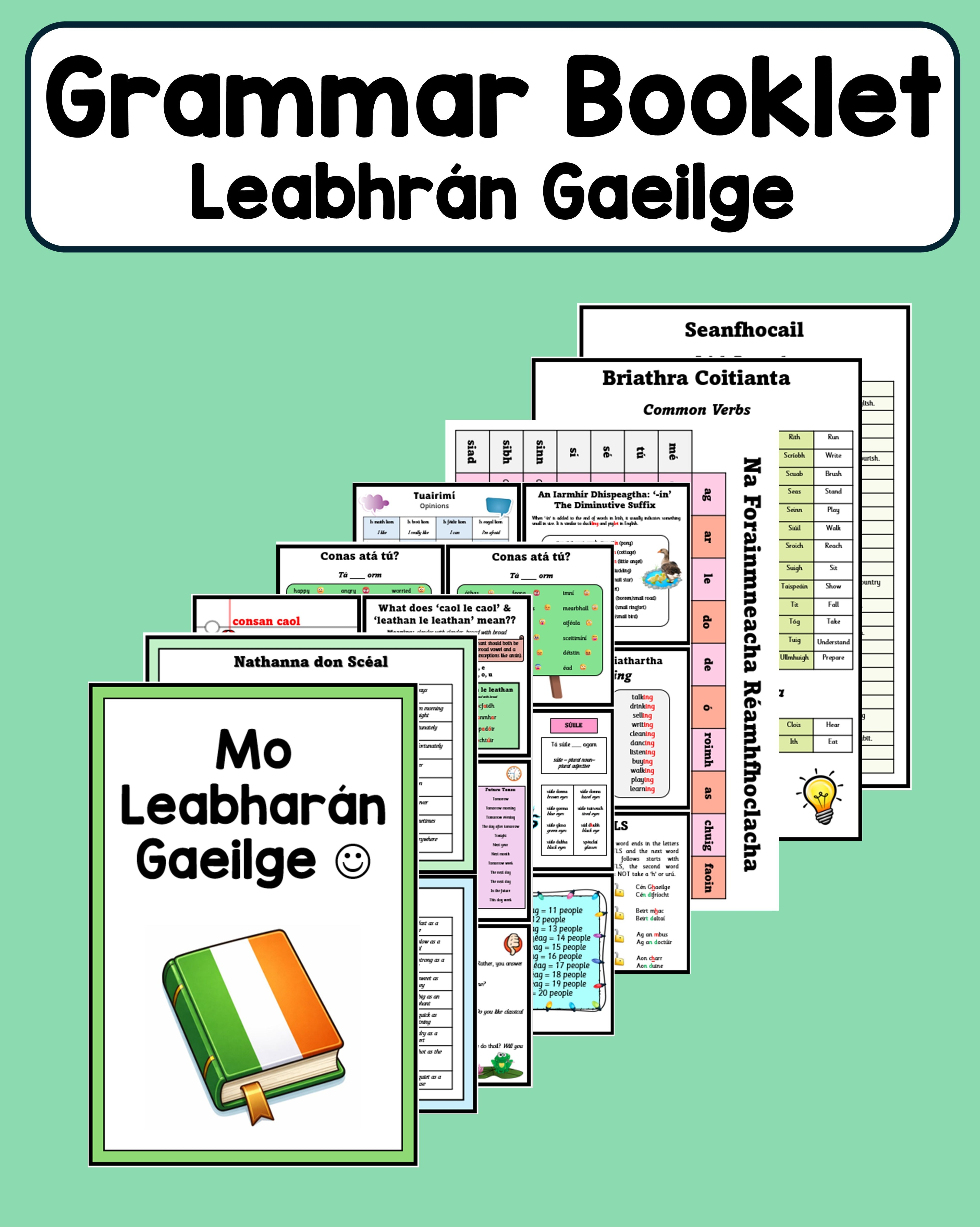 Leabhrán Gaeilge - Gaeilge Booklet (Grammar Focus)