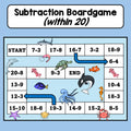 Subtraction within 20 - Board game