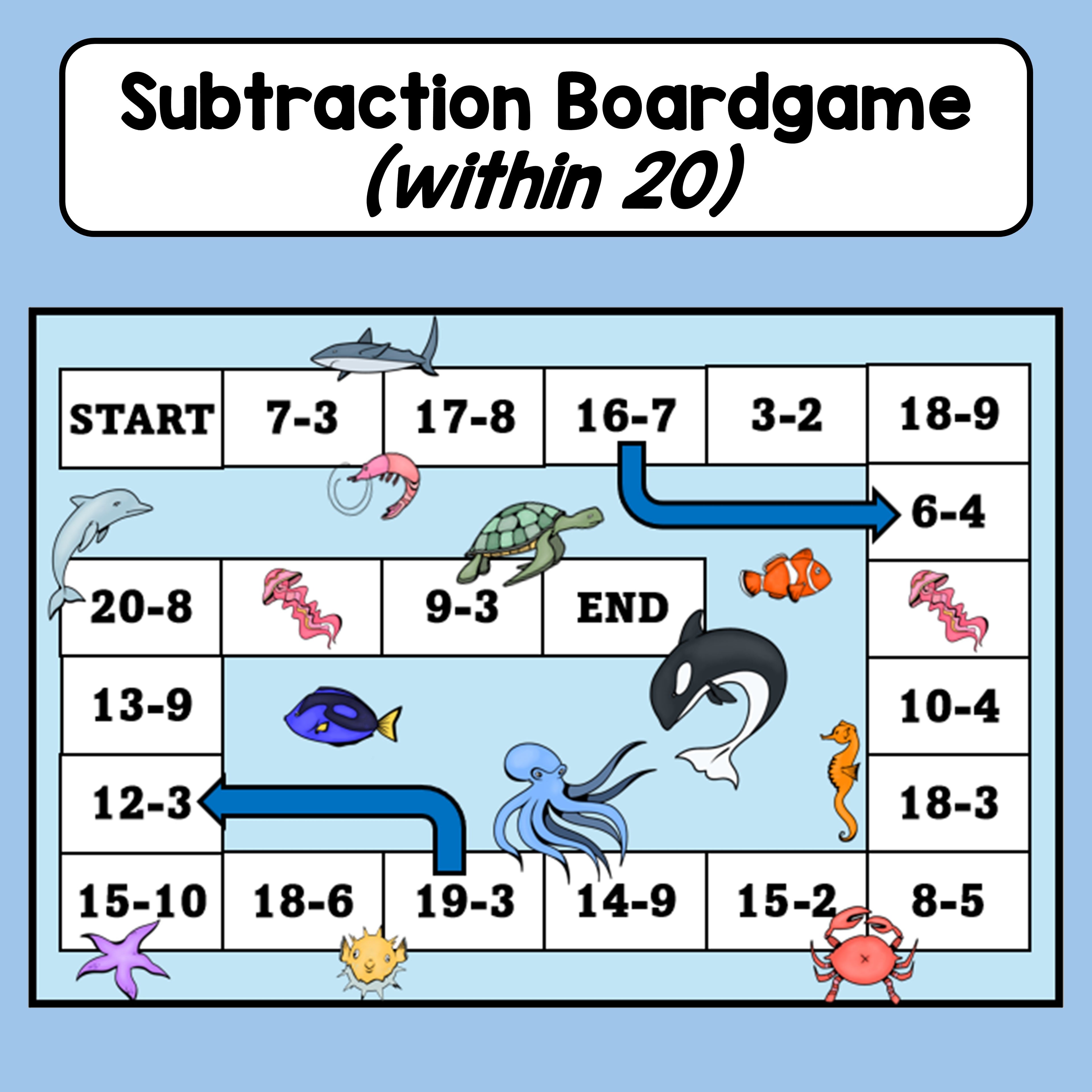 Subtraction within 20 - Board game