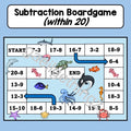 Subtraction within 20 - Board game