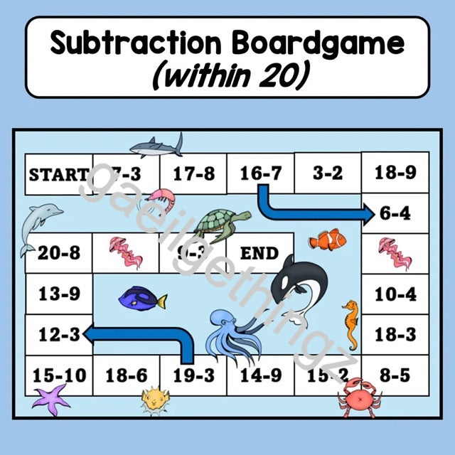 Subtraction within 20 - Board game