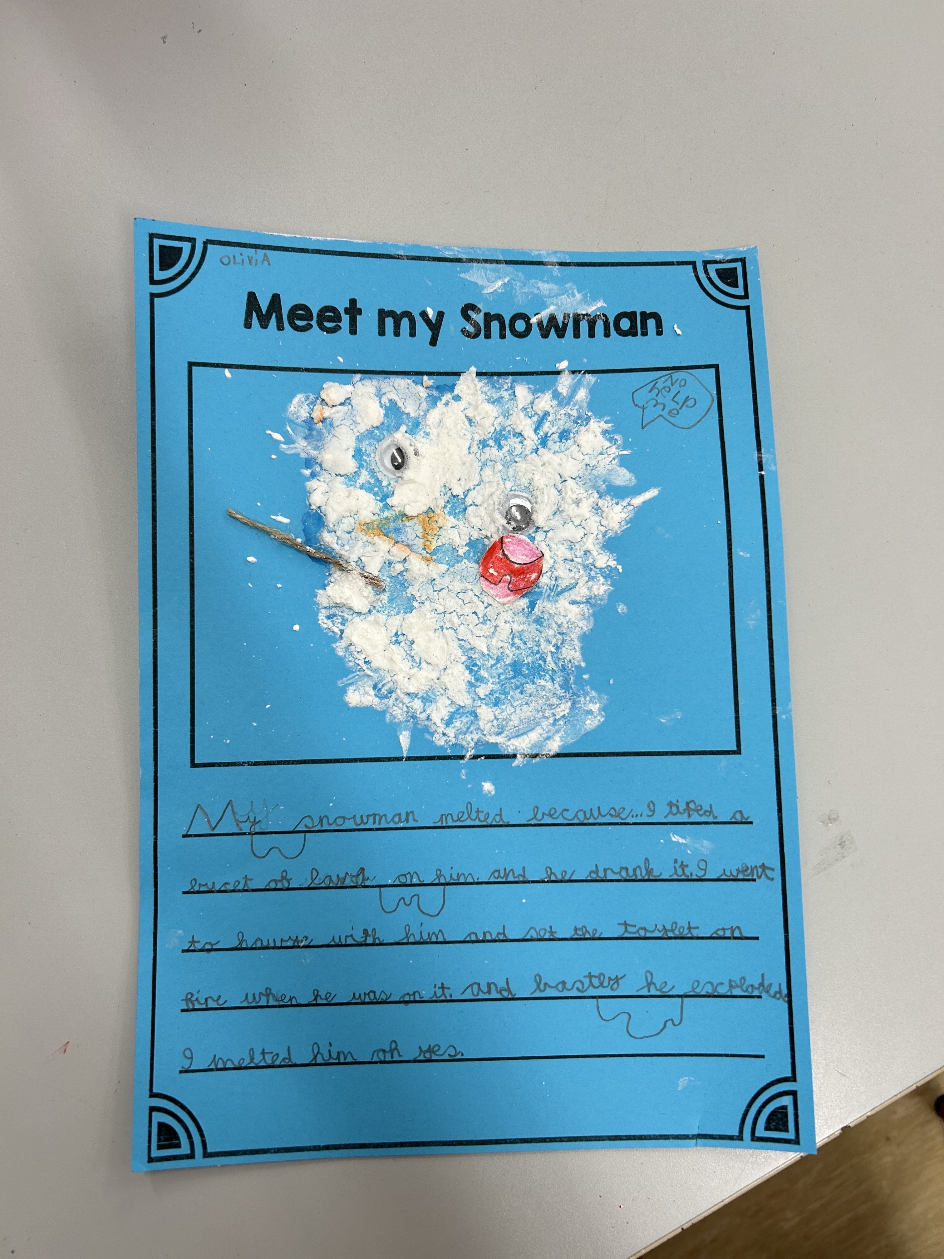Meet My Snowman - Writing Activity