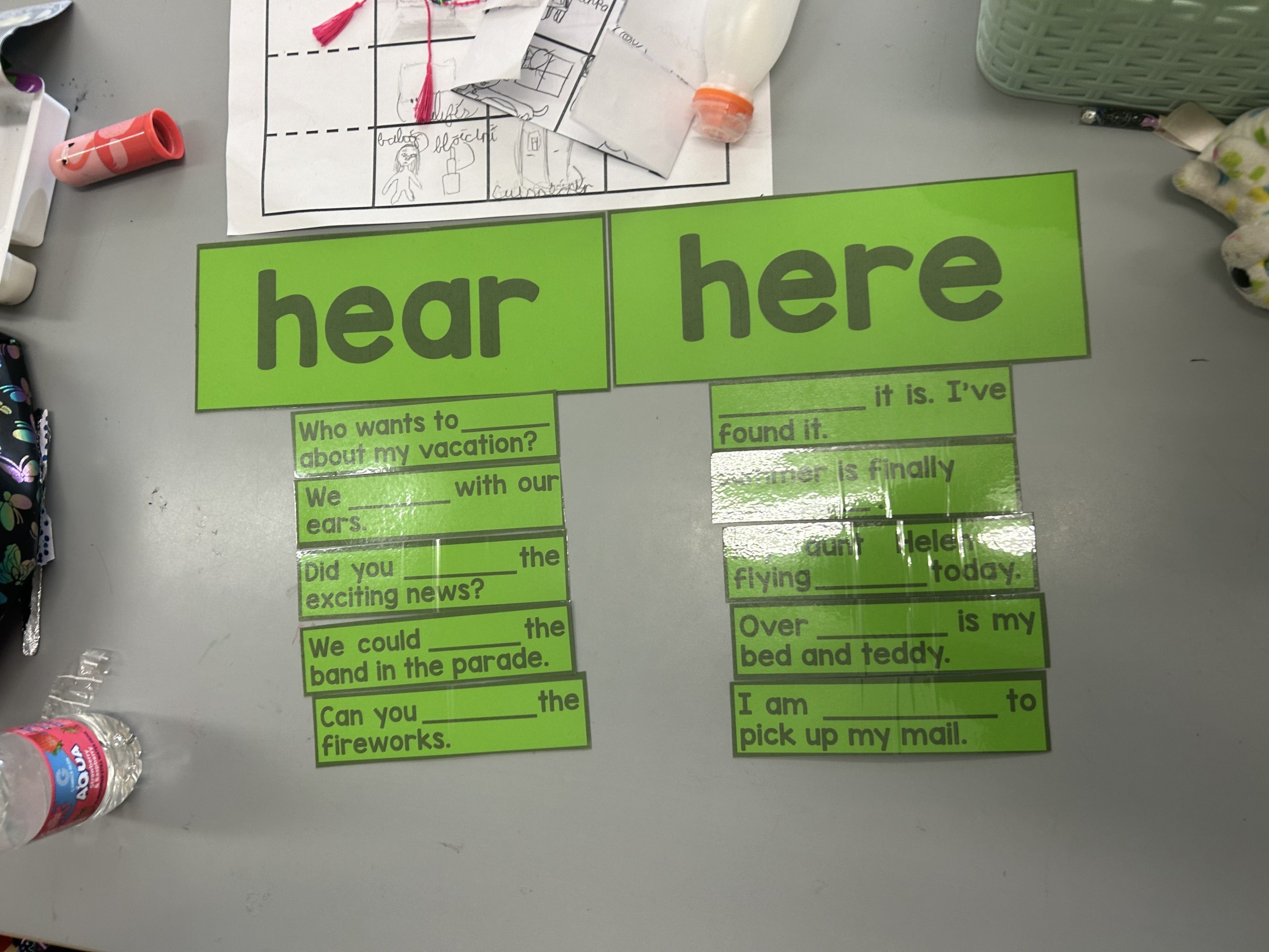 Here/Hear - Homophone Activities
